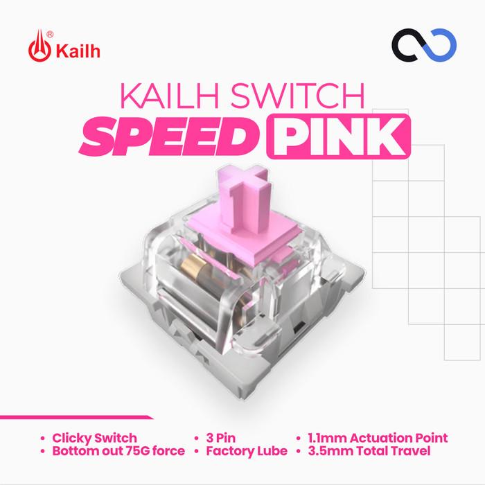 Kailh Speed Pink / Rose Pink Lubed mechanical keyboard switch (Clicky)