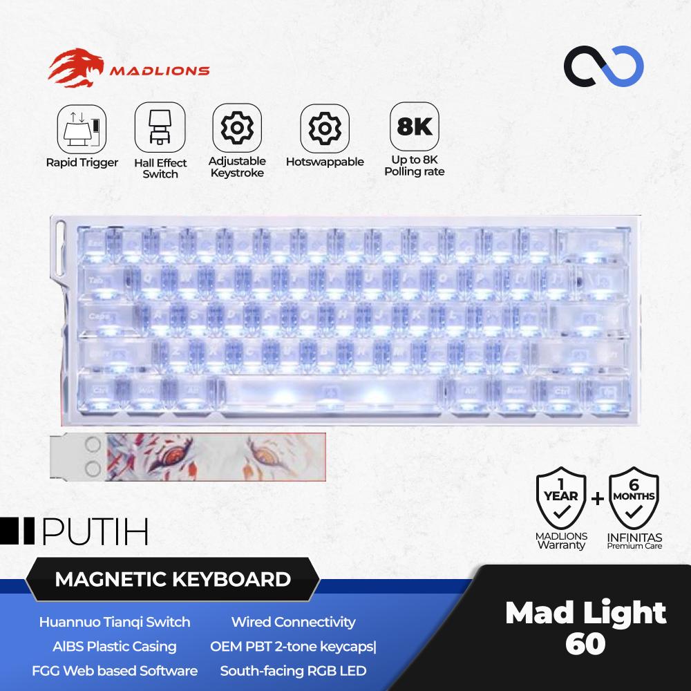 MADLIONS MAD LIGHT 60 HE 8K Hall Effect 60% Keyboard Rapid Trigger SOCD DKS Wooting Fierce Gaming Gear